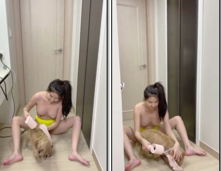 最新『坑闺蜜』打开方式 最新闺蜜录像拍摄给狗狗洗澡私拍流出 完美身材 高清1080P版