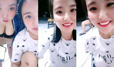 推薦，山東超市的老闆娘，【北冥有魚】，帶表妹初下海，店裡還有人，就要露奶子，約情人來啪啪(5)