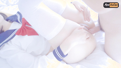 米胡桃(meehutao) 抱著白絲腿子要被操壞掉了，是一隻被注滿精液的肉便器了